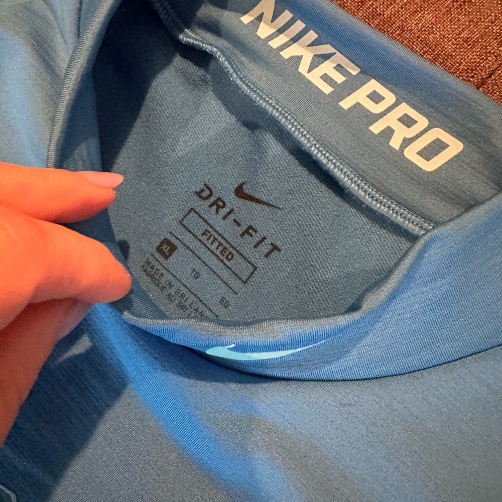 Nike Pro Blue Youth Dri Fit XL Long Sleeve Shirt - Picture 5 of 5